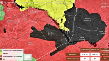 ISIS Areas of Control in Eastern Syria and Western Iraq 