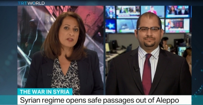 TRT World -Interview with Dr. Ammar Kahf about safe passages out of Syria